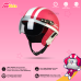 Helm Anak Polos Pink Putih Garis Usia 1-5 Tahun